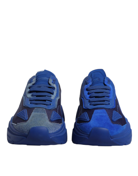 Dolce & Gabbana Blue Leather Daymaster Low Top Sneakers Shoes