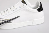 Dolce & Gabbana White Leather Low Top Lace Up Sneakers Shoes