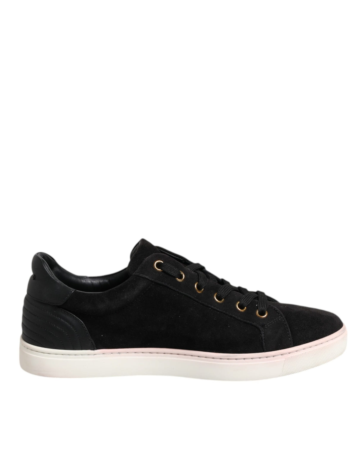 Dolce & Gabbana Black Logo Suede Leather Men Sneakers Shoes