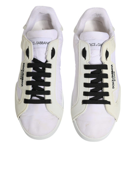 Dolce & Gabbana White Portofino Logo Low Top Sneakers Shoes