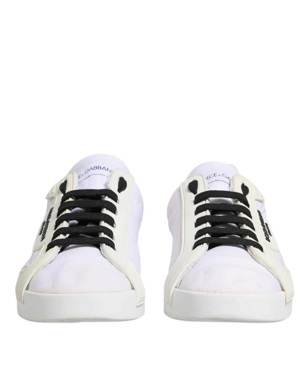 Dolce & Gabbana White Portofino Logo Low Top Sneakers Shoes