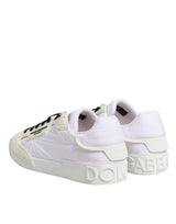 Dolce & Gabbana White Portofino Logo Low Top Sneakers Shoes