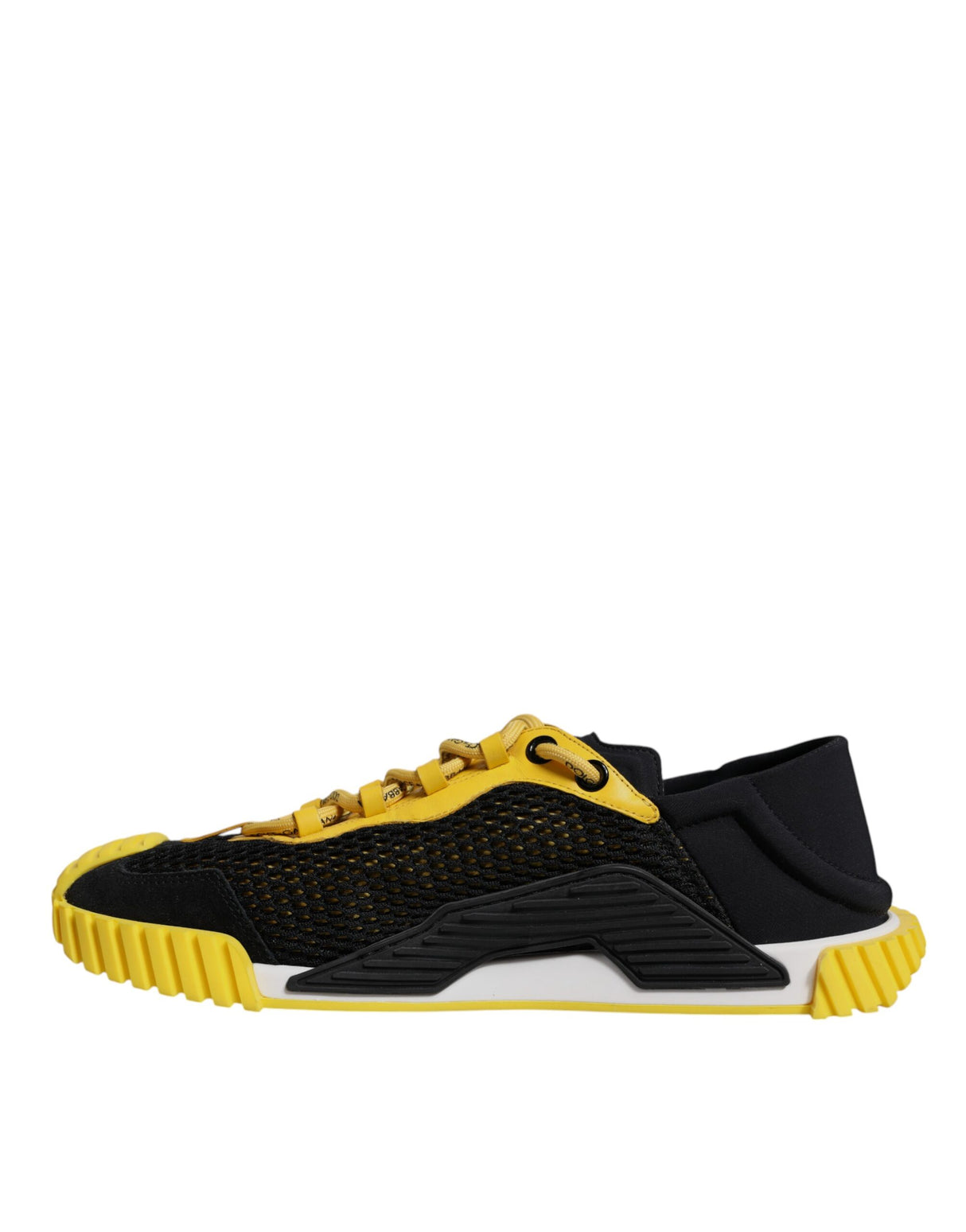 Dolce & Gabbana Black Yellow Low Top NS1 Sneakers Shoes