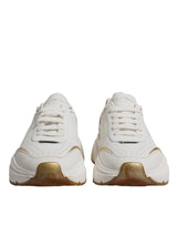 Dolce & Gabbana White Gold DAYMASTER Leather Sneakers Shoes