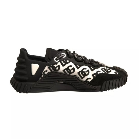 Dolce & Gabbana Black Logo Lace Up Low Top NS1 Sneakers Shoes