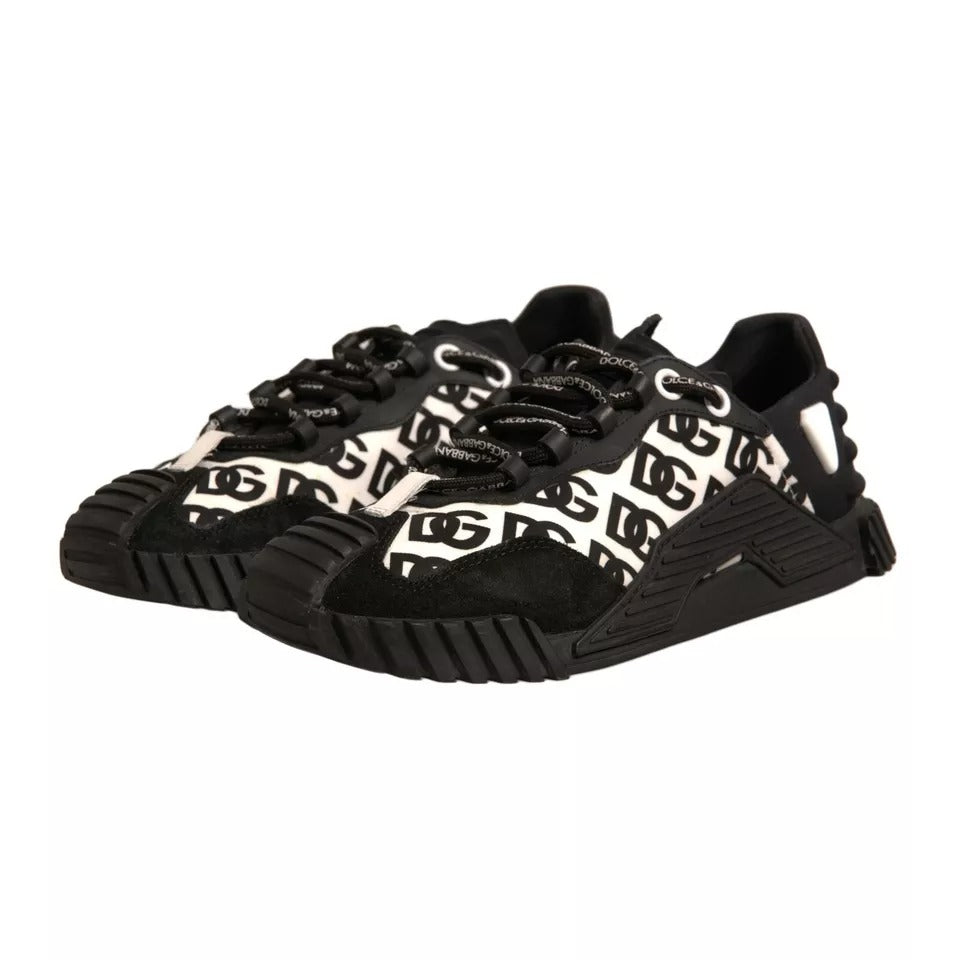 Dolce & Gabbana Black Logo Lace Up Low Top NS1 Sneakers Shoes