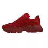 Dolce & Gabbana Red Leather Daymaster Low Top Sneakers Shoes