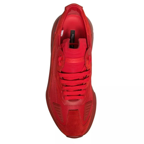 Dolce & Gabbana Red Leather Daymaster Low Top Sneakers Shoes