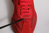 Dolce & Gabbana Red Leather Daymaster Low Top Sneakers Shoes