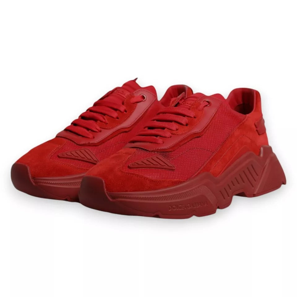 Dolce & Gabbana Red Leather Daymaster Low Top Sneakers Shoes