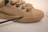 Dolce & Gabbana Brown Jute Fabric Low Top Men Sneakers Shoes