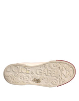 Dolce & Gabbana White Leather Logo Portofino Sneakers Shoes