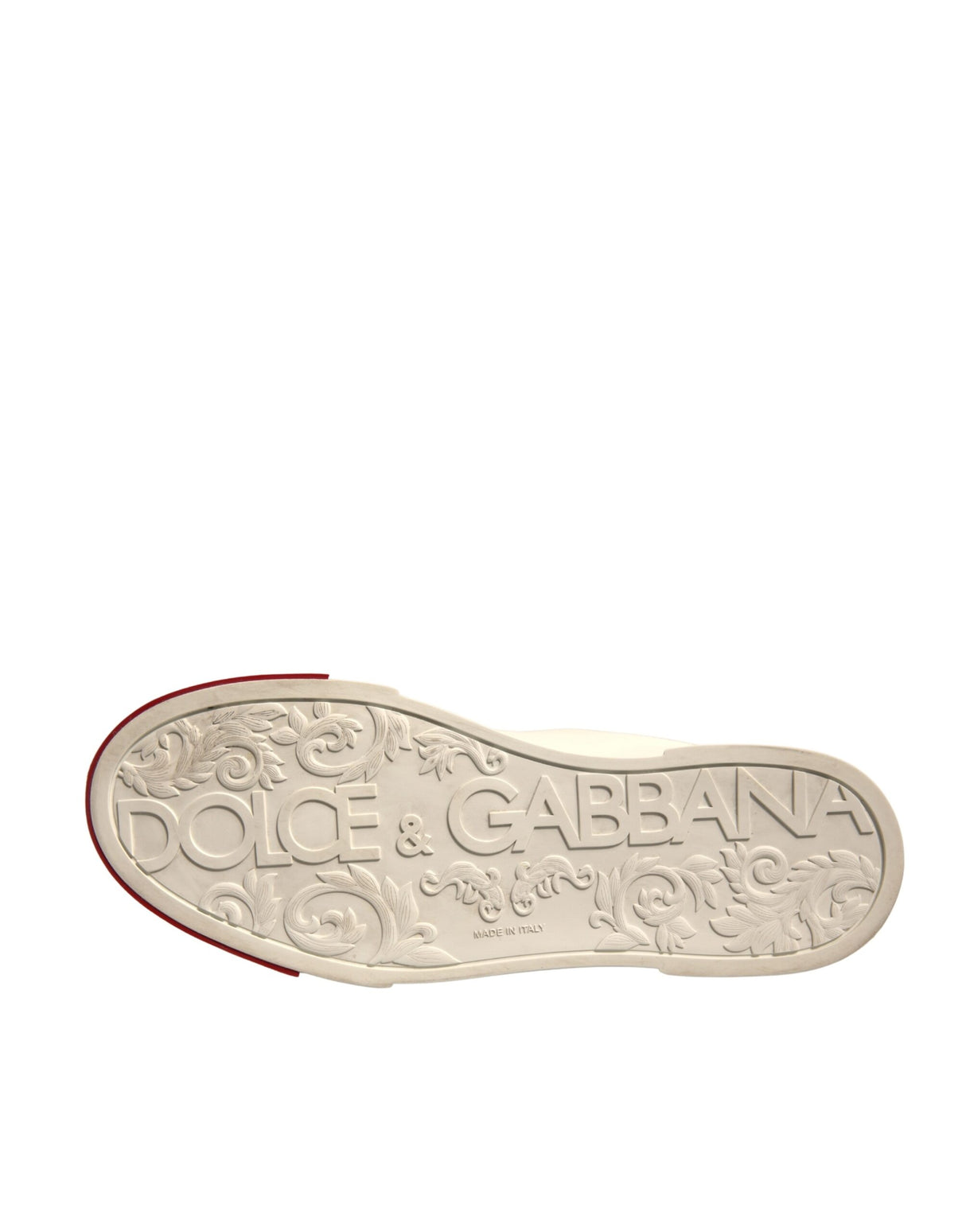 Dolce & Gabbana White Leather Logo Portofino Sneakers Shoes