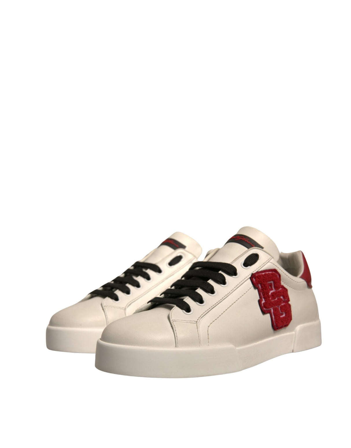 Dolce & Gabbana White Leather DG Logo Low Top Sneakers Shoes