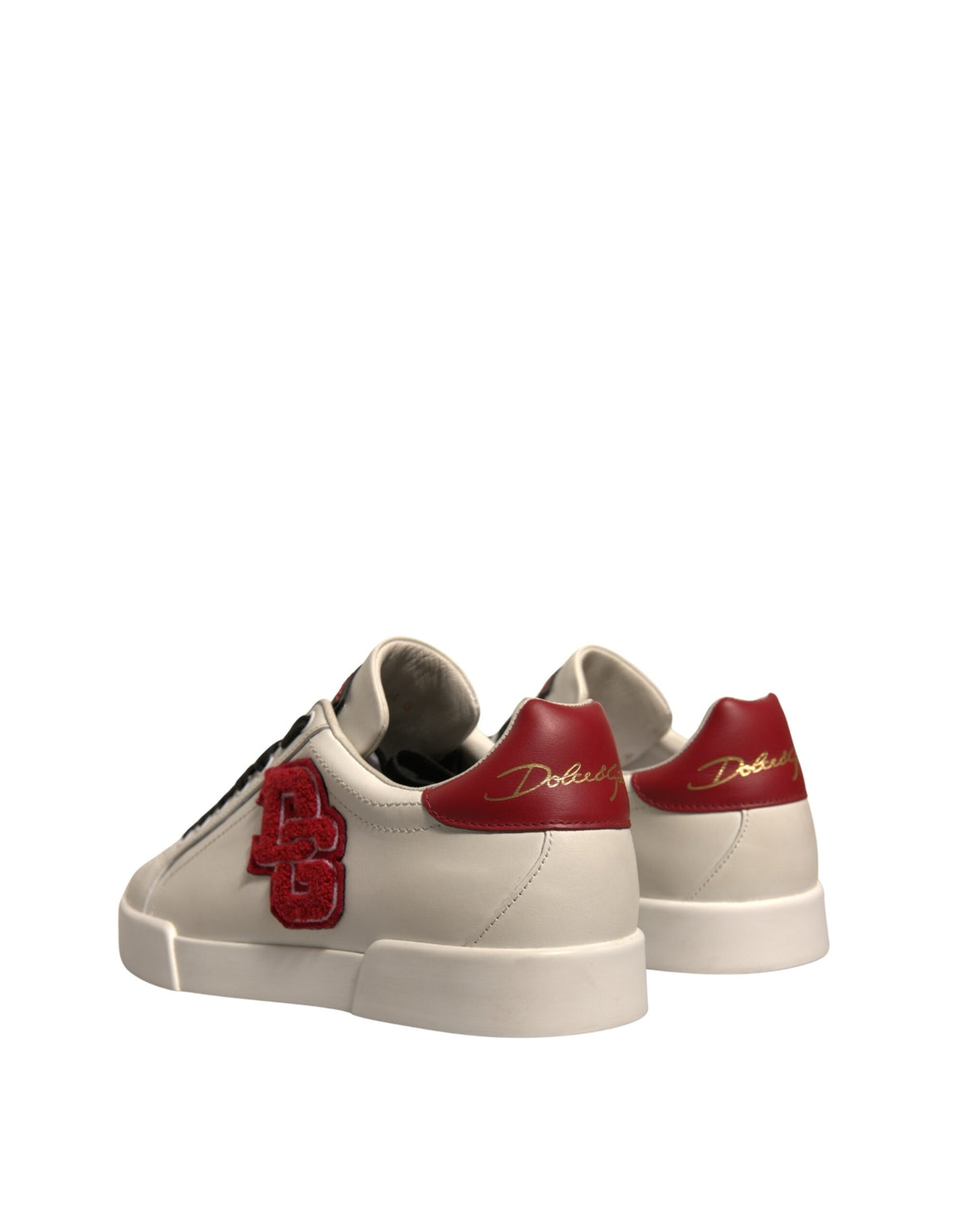 Dolce & Gabbana White Leather DG Logo Low Top Sneakers Shoes