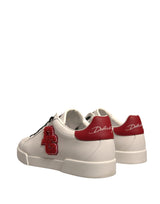 Dolce & Gabbana White Leather DG Logo Low Top Sneakers Shoes