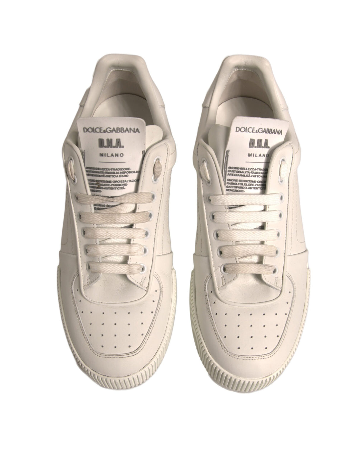 Dolce & Gabbana White Miami Leather Low Top Sneakers Shoes