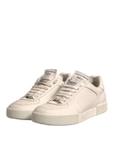 Dolce & Gabbana White Miami Leather Low Top Sneakers Shoes