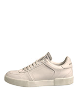 Dolce & Gabbana White Miami Leather Low Top Sneakers Shoes