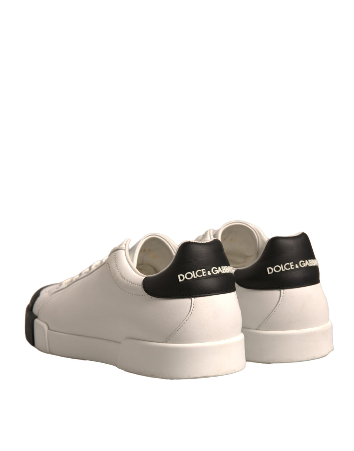 Dolce & Gabbana White Leather Logo Portofino Sneakers Shoes