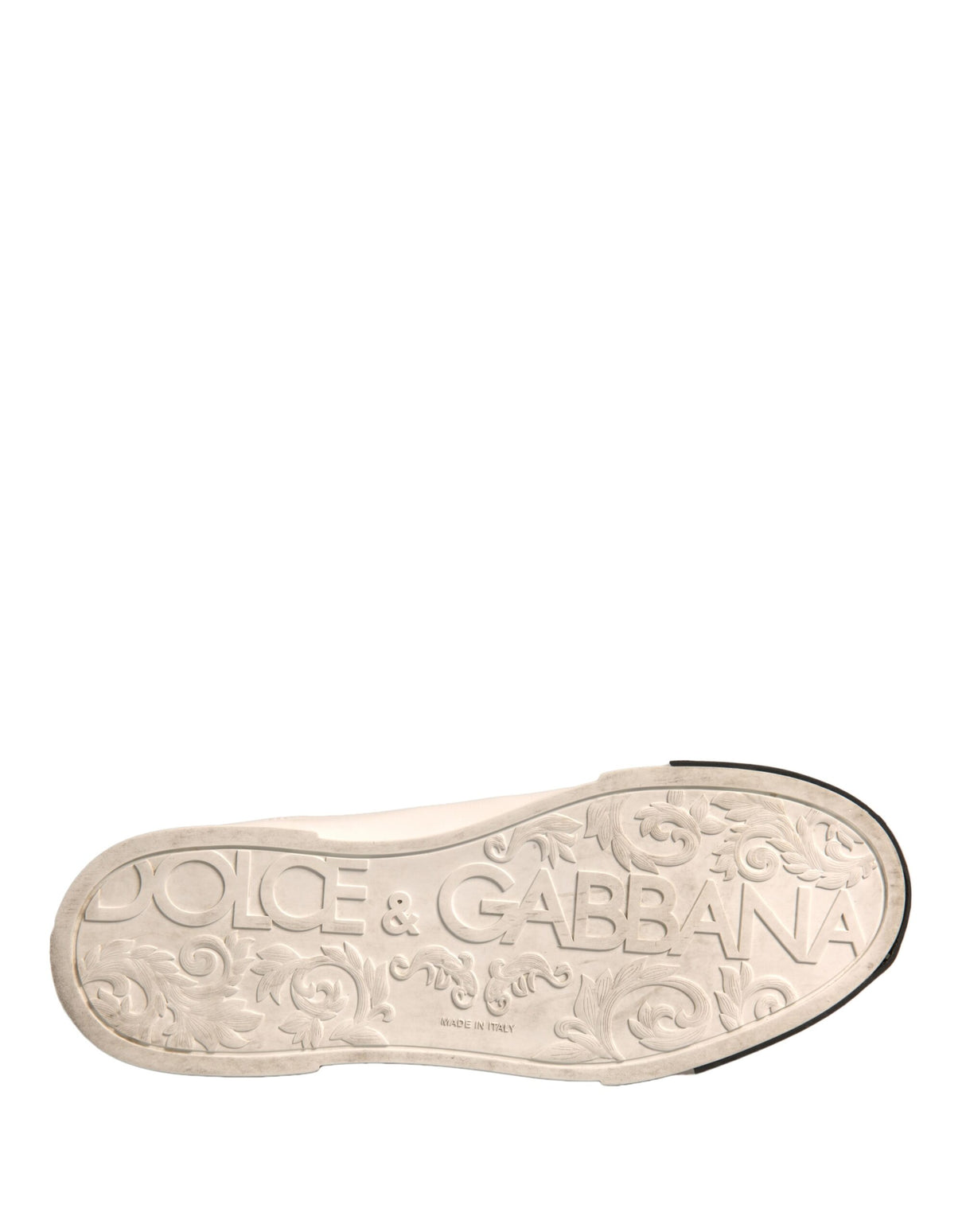 Dolce & Gabbana White Leather Logo Portofino Sneakers Shoes