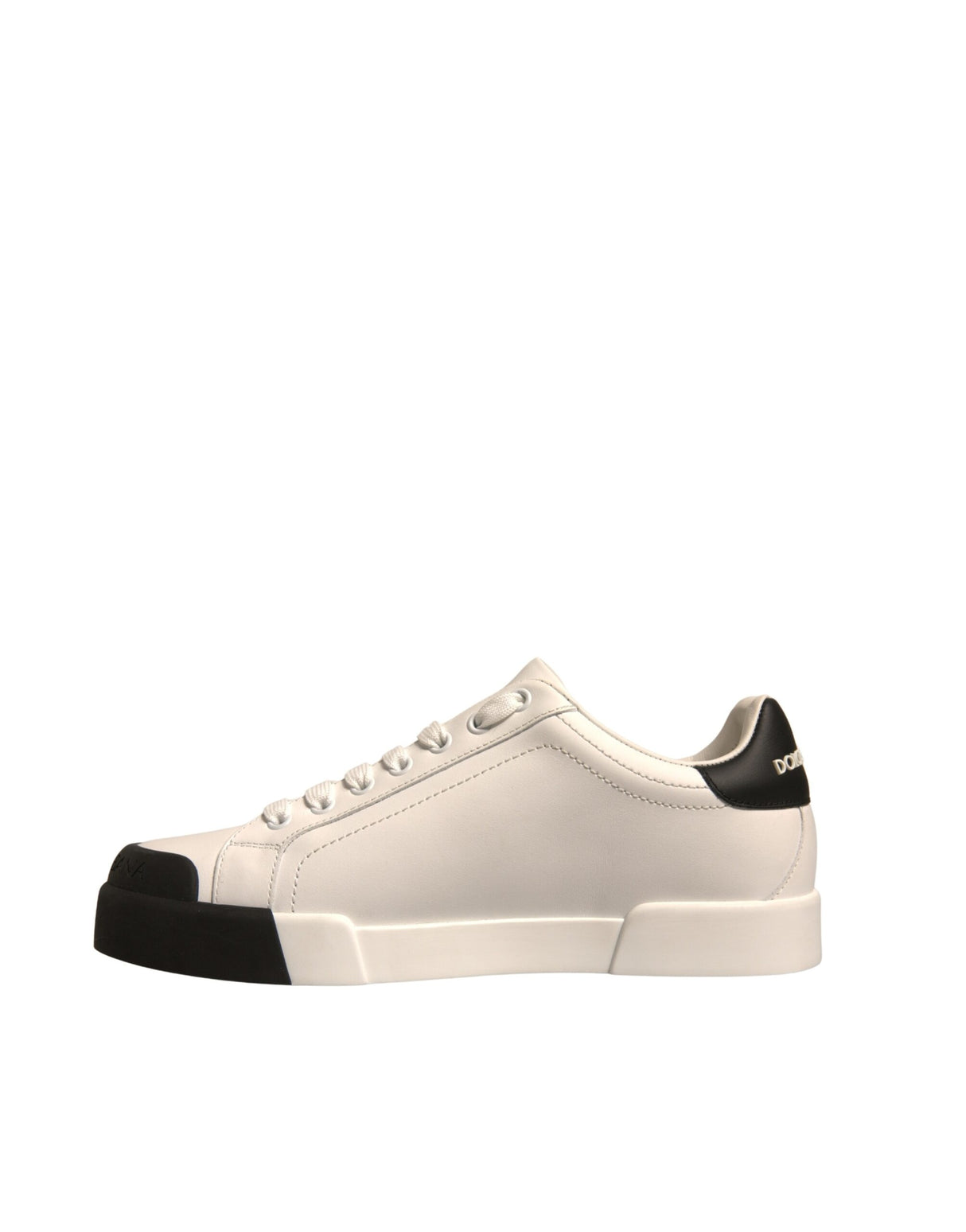 Dolce & Gabbana White Leather Logo Portofino Sneakers Shoes