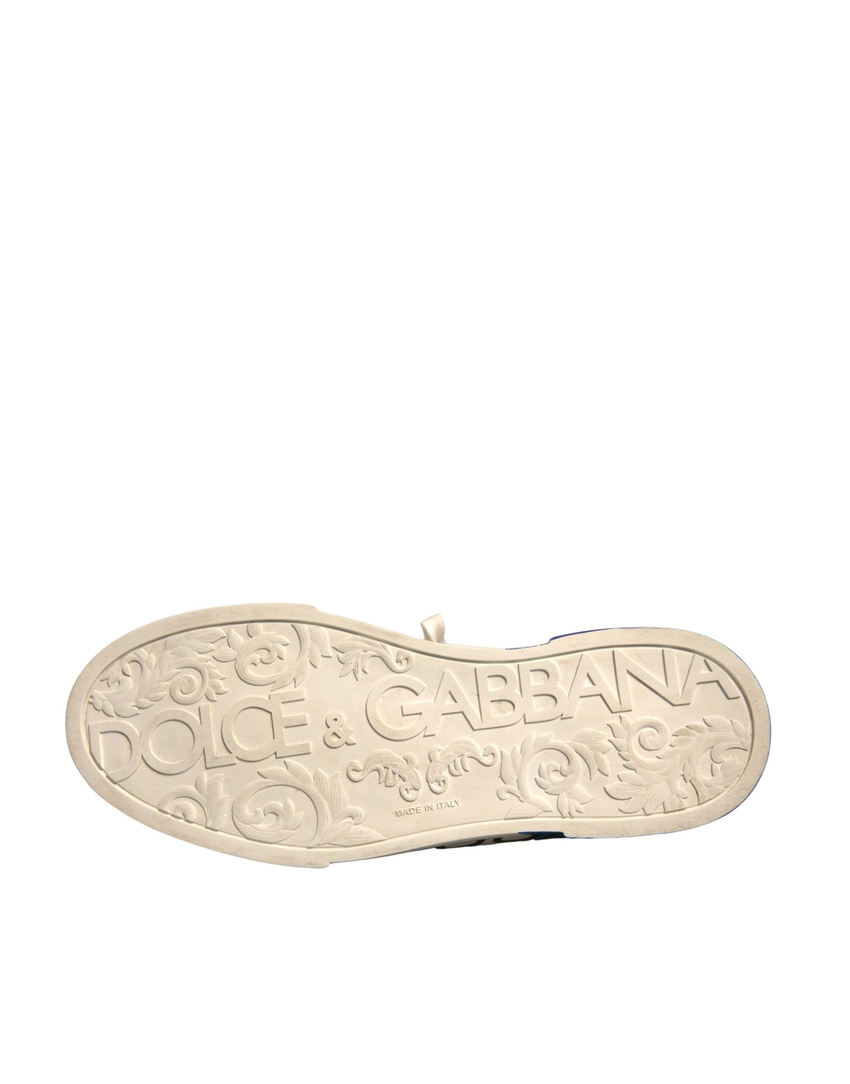 Dolce & Gabbana White Blue Logo Portofino Sneakers Shoes