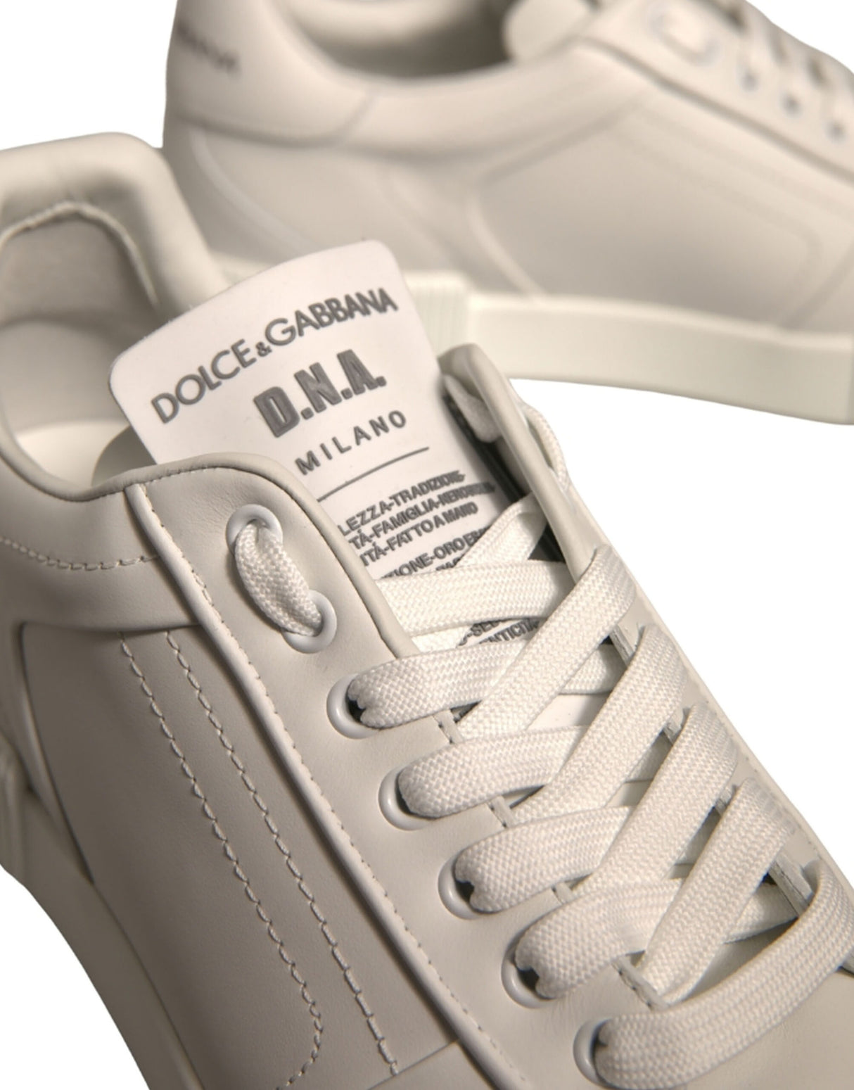 Dolce & Gabbana White Miami Leather Low Top Sneakers Shoes