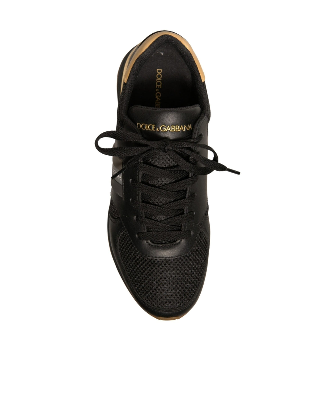 Dolce & Gabbana Black Gold Logo Casual Men Sneakers Shoes