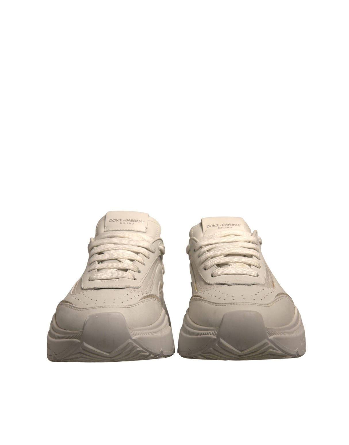 Dolce & Gabbana White Daymaster Leather Low Top Sneakers Shoes