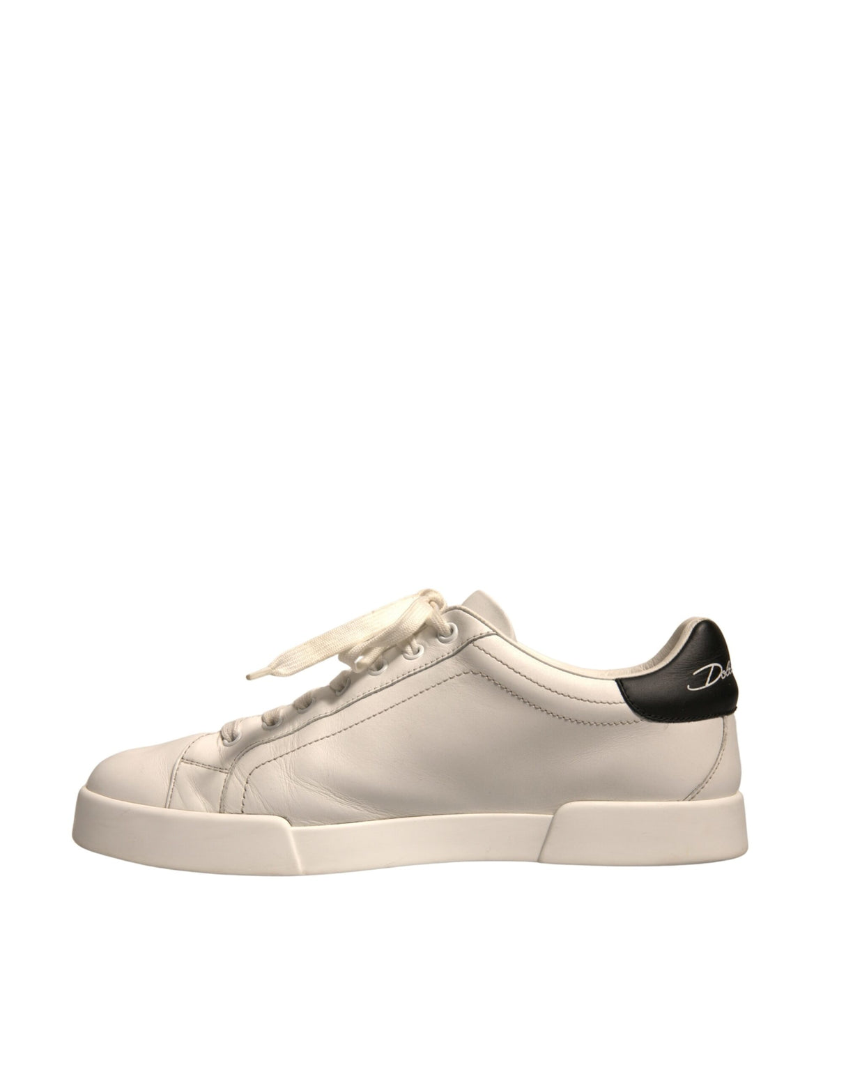 Dolce & Gabbana White Leather Royal Crown Men Sneakers Shoes