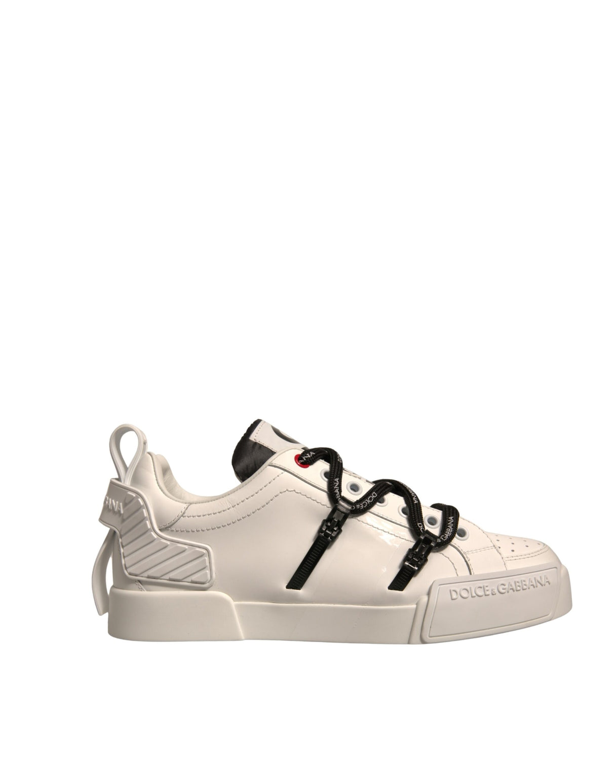 Dolce & Gabbana White Leather Portofino Low Top Sneakers Shoes