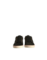 Dolce & Gabbana Black Logo Suede Leather Men Sneakers Shoes