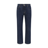 7FOR Blue Cotton Straight-Leg Jeans