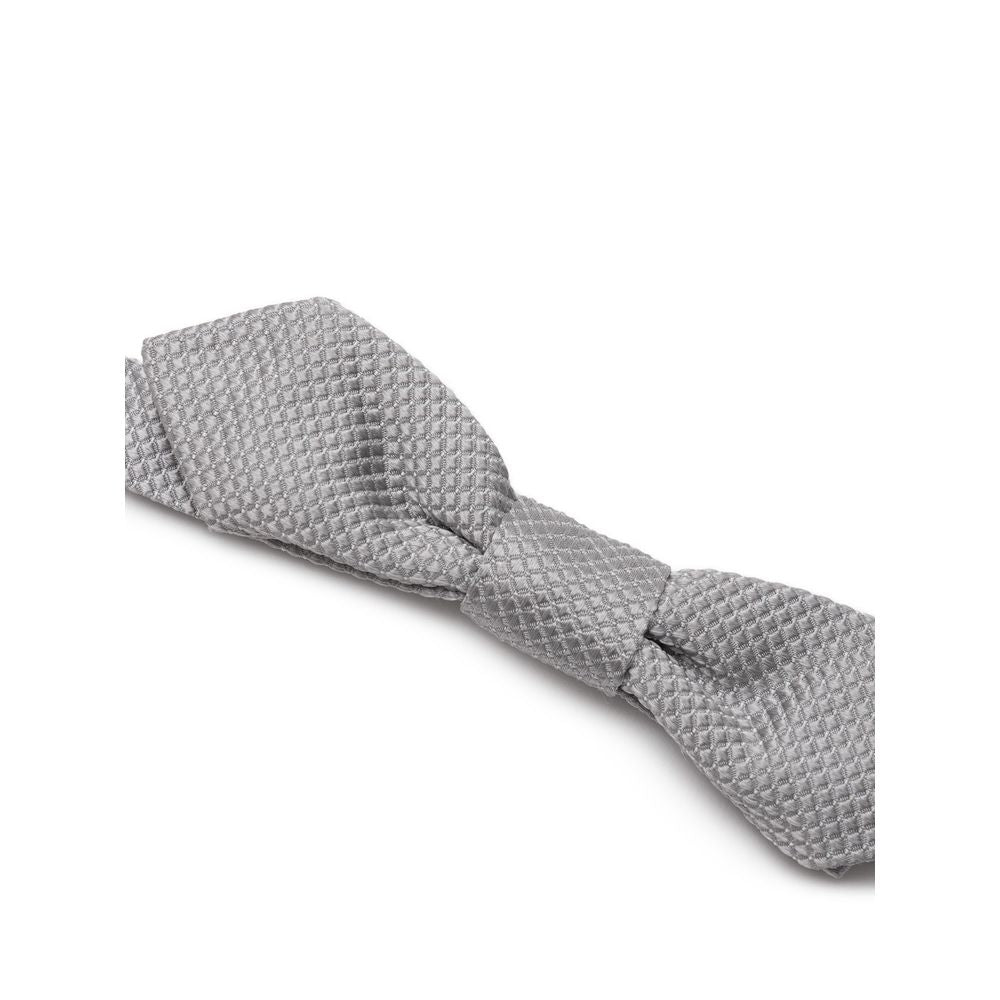 Dolce & Gabbana Silver Silk Ties & Bowty