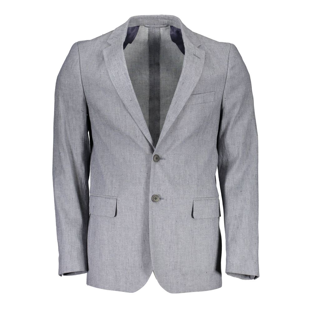 Gant Gray Linen Men Jacket