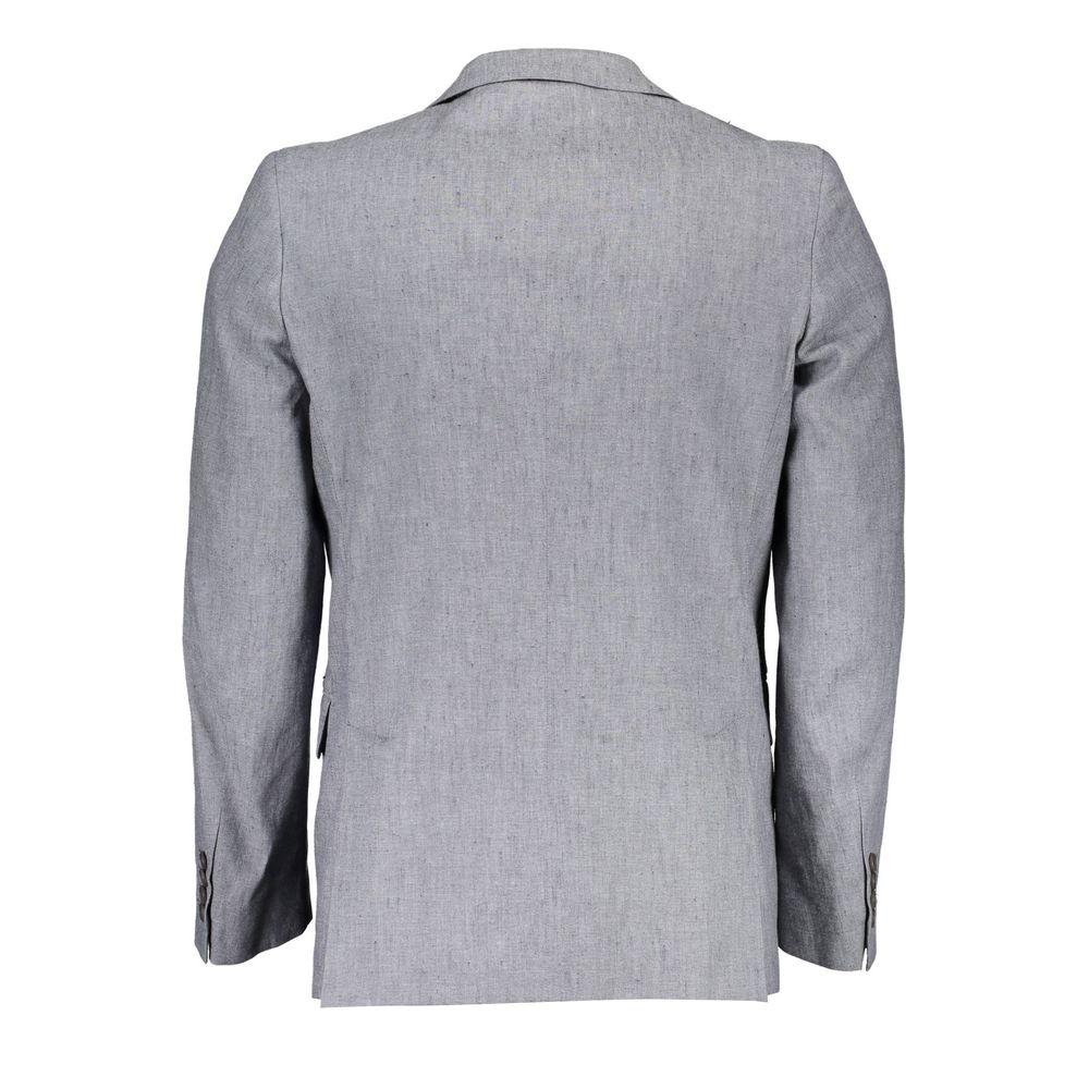 Gant Gray Linen Men Jacket