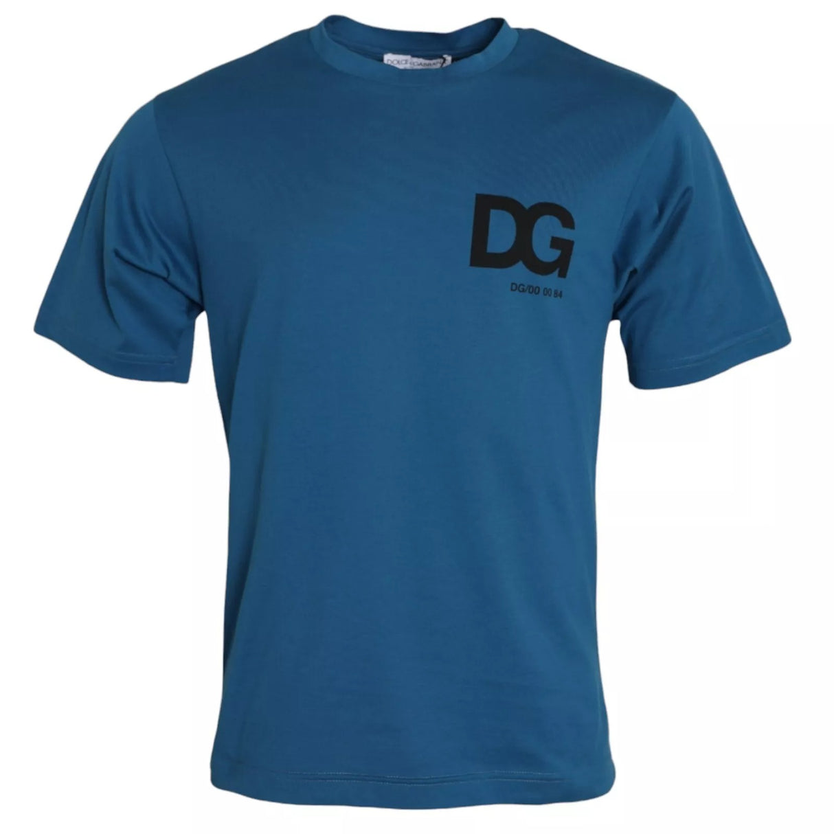 Dolce & Gabbana Blue Logo Cotton Round Neck Short Sleeves T-shirt