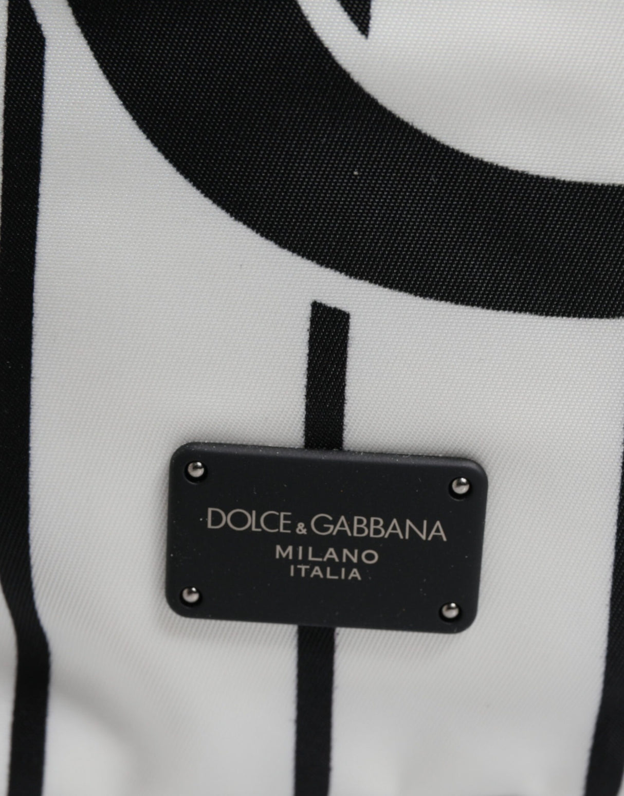 Dolce & Gabbana Black White Vulcano Royal King Print Men Backpack Bag