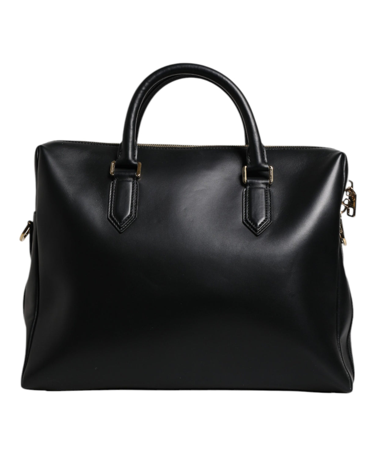 Dolce & Gabbana Black Calfskin Leather Heat Pressed Logo Briefcase Bag