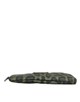 Dolce & Gabbana Green Leopard Leather Logo Plaque Multifunctional Kit Bag