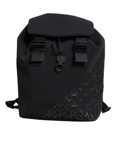 Dolce & Gabbana Black Neoprene Nylon DG Logo School Backpack Bag