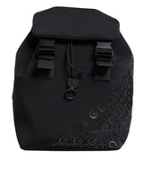 Dolce & Gabbana Black Neoprene Nylon DG Logo School Backpack Bag