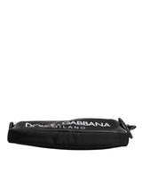 Dolce & Gabbana Black Logo Print Scuba Crossbody Shoulder Bag