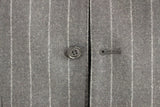 Dolce & Gabbana Sleek Gray Striped Wool Dress Vest