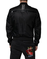 Dolce & Gabbana Black Lambskin Full Zip Biker Blouson Jacket