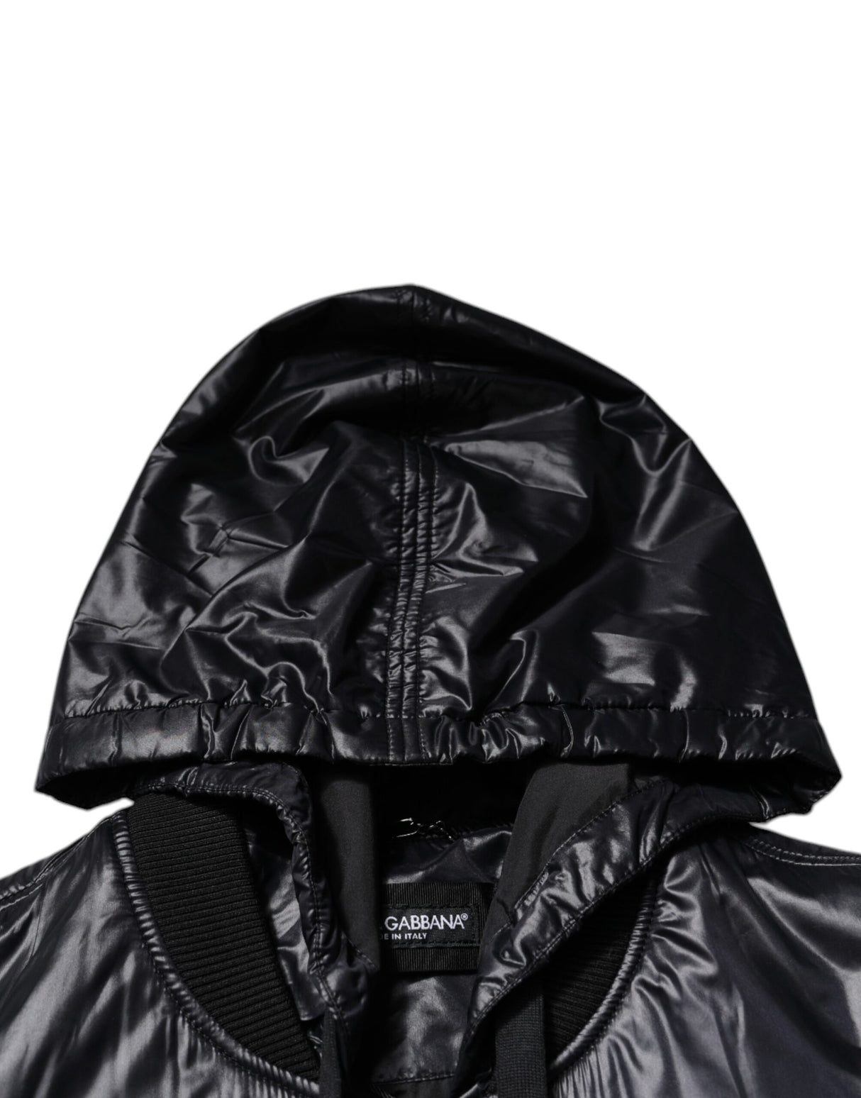 Dolce & Gabbana Black Nylon Hooded Full Zip Blouson Jacket