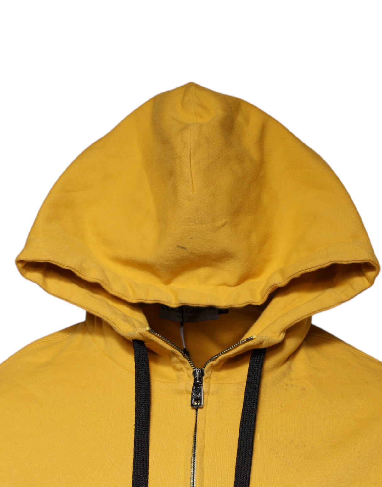 Dolce & Gabbana Yellow Logo Full Zip Hooded Sweatshirt Sweater