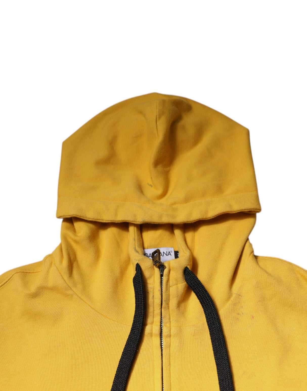 Dolce & Gabbana Yellow Logo Full Zip Hooded Sweatshirt Sweater