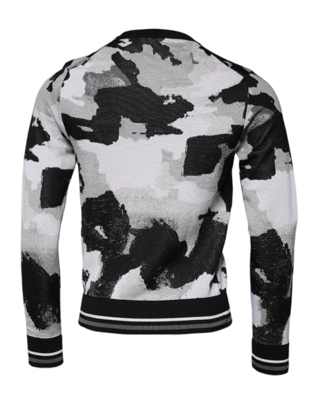 Dolce & Gabbana Multicolor Camouflage Crew Neck Men Pullover Sweater